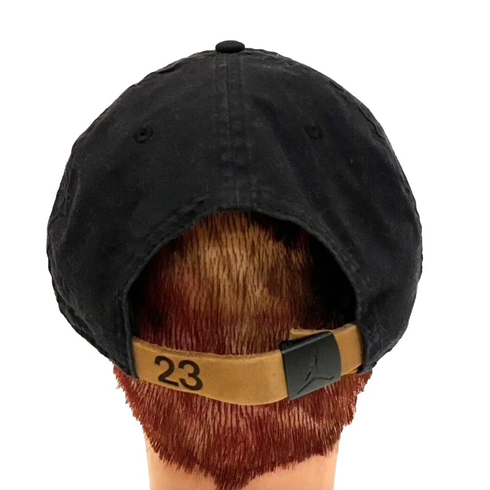 Jordan Jumpman Adjustable Hat Black Embroidered Logo Strapback Baseball Cap